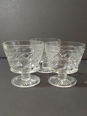 Lot of 3 Vintage Hazel Atlas "Big Top" Peanut Butter Sherbet Glasses